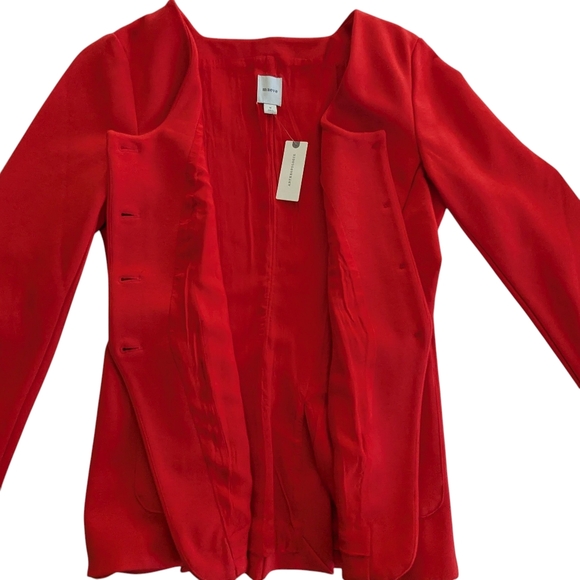 Anthropologie Maeve Scoop Neck Cut Away Blazer Size Medium - Picture 9 of 12